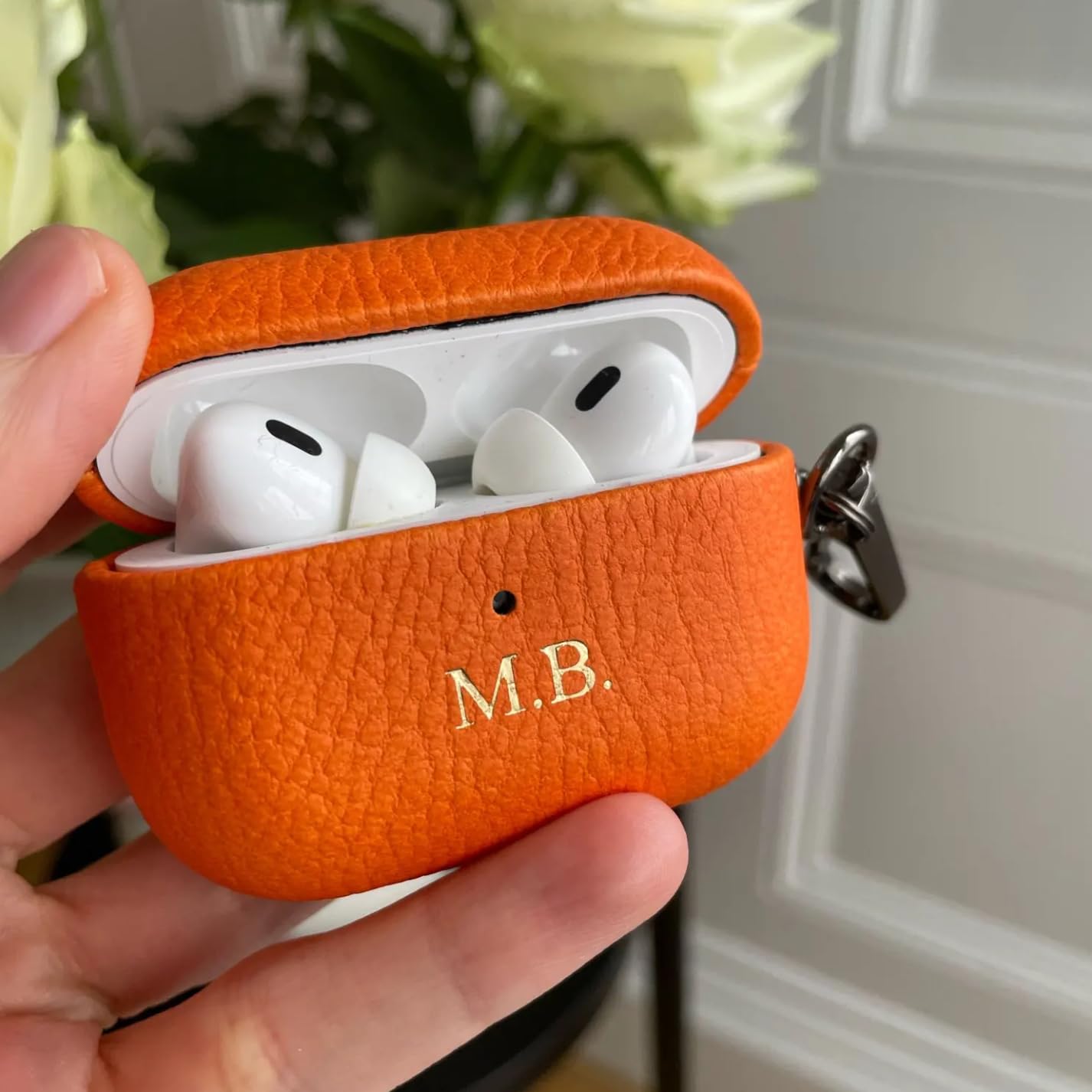 Amazon.com: Custom Initials Leather Case for AirPods Pro & Series